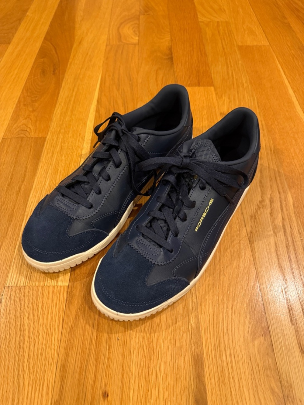 Puma Porsche Design Navy and Cream Low-Top Sneakers